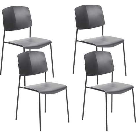 Esszimmerstuhl 4er Set ASTORIA Schwarz