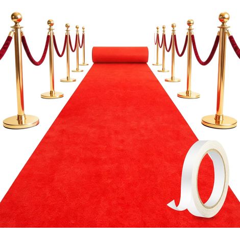 Tapis de couloir rouge 1 x 10 m, tapis de mariage (1/5)