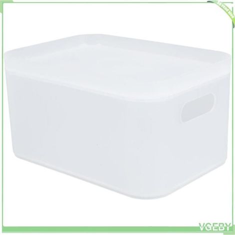 Panier de rangement en plastique - FAFEICY - Grande capacité - Translucide - Empilable - Avec couvercle (1/5)