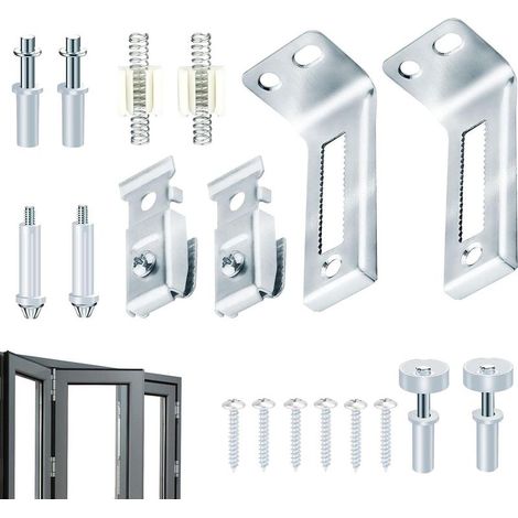 Kit de réparation de rail de porte coulissante 18 pièces – Quincaillerie pour portes pliantes – Acier inoxydable et PP – Résistant à l'eau (1/5)