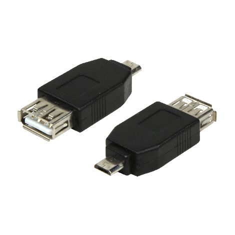 LogiLink AU0029 cambiador de género para cable USB 2.0 Micro-B USB 2.0-A Negro