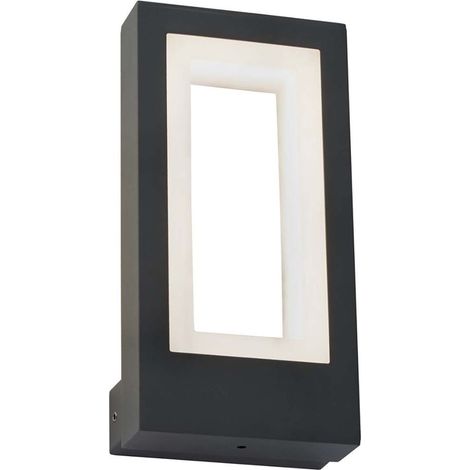 Wandleuchte Außenlampe Fassadenleuchte LED grau opal Alu Gartenleuchte (1/2)