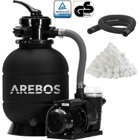 AREBOS Sistema de Filtrado de Arena con Bomba de 400 W Sistema de Filtrado