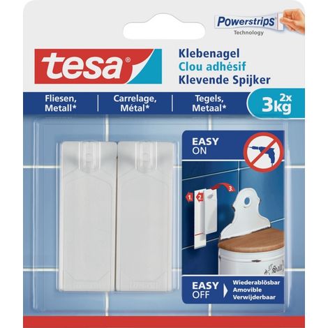 tesa Klebenagel Traglast 3 kg, 2 Stück Klebepads