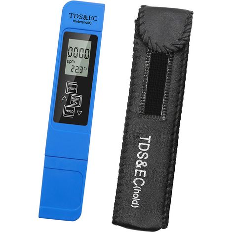 Testeur TDS EC portable et compact 3 en 1 avec écran LCD, stylo de test de qualité de l'eau pour aquarium et piscine (bleu).