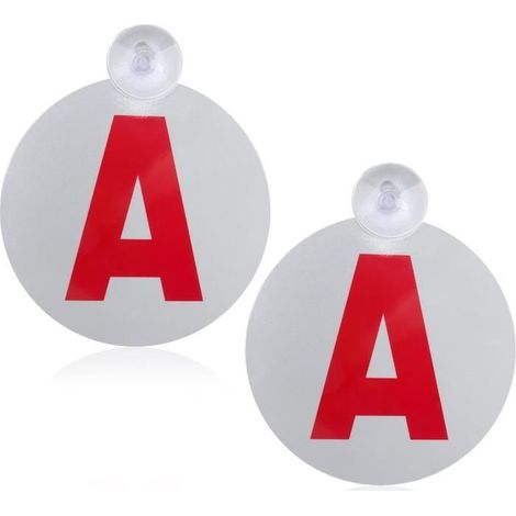 Lot de 2 Disques de Signalisation Jeune Conducteur - 15cm avec Ventouse - Protection Anti-UV,Réflexion Nocturne et Haute Visibilité (1/4)