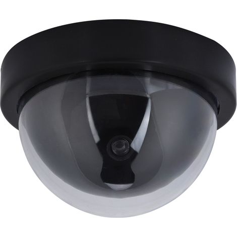 Telecamera di sorveglianza fittizia a cupola, finta telecamera di sicurezza CCTV con luce lampeggiante, deterrente antifurto per uso interno ed esterno.