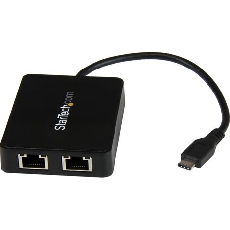 StarTech.com Adattatore Rete USB-C Gigabit Ethernet Doppia Uscita con Porta USB-A (1/4)