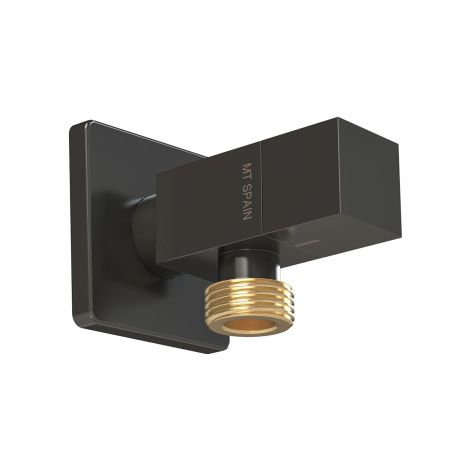 Eckventil Deco Modell mit quadratischem Griff, schwarz, ½ x ½ Zoll