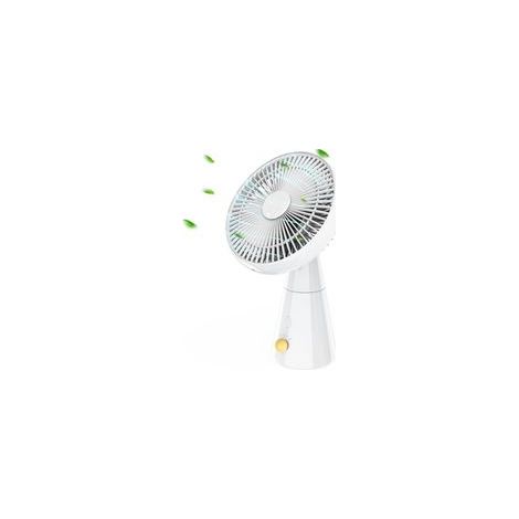 Ventilateur Silencieux, 25 cm Oscillant Ventilateurs de Table, 4 Vitesses Ventilateur Sans Fil, 3000 mAh Batterie Rechargeable USB Ventilateur de Bureau pour Chambre, Table, Bureau (Blanc) (1/5)