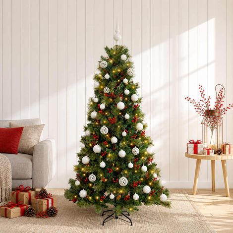vidaXL Artificial Christmas Tree with Bauble 150 cm 150 LEDs (1/5)