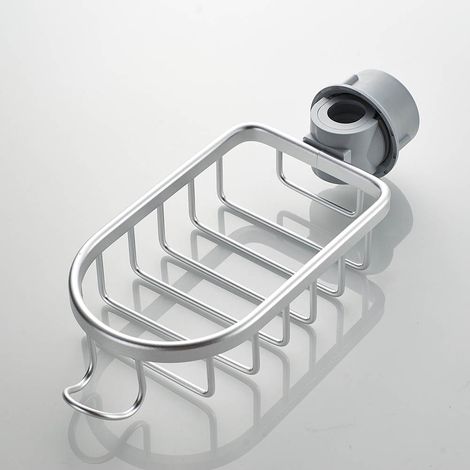 Porte-éponge pour robinet de cuisine en acier inoxydable, panier de rangement pour évier de cuisine et salle de bain/douche. (1/5)