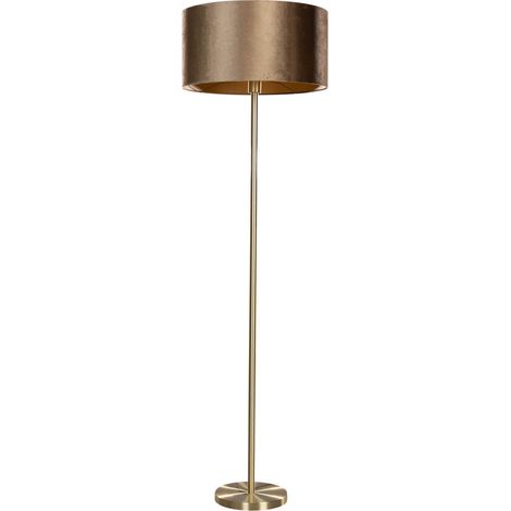 Stehleuchte Messing mit Samt-Schirm Bronze 50cm - Simplo