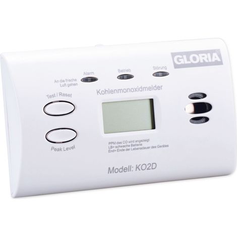 Gloria KO2D Kohlenmonoxid-Melder batteriebetrieben detektiert Kohlenmonoxid (1/5)