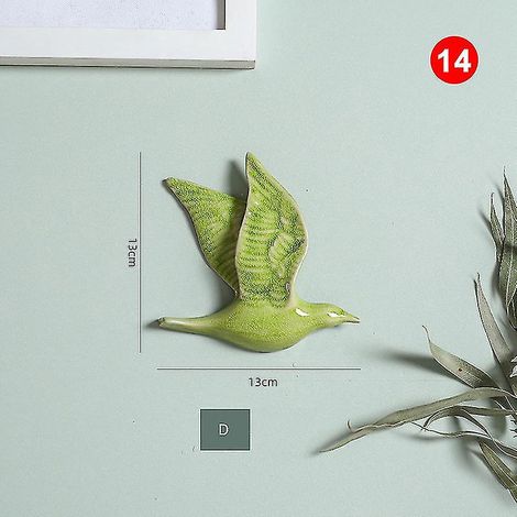 3D-Wanddekorationen aus Keramik in Vogelform – 14-teilig