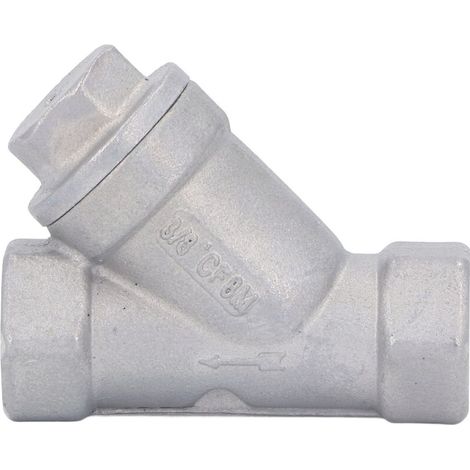Filtre en Y inox 304 fileté femelle 3/8" DN10 pour eau, huile, gaz