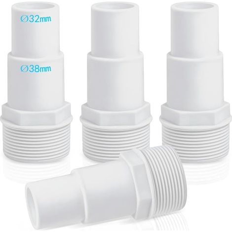 A set of 4 pool hose fittings - 32/38 mm to 1.5 inch diameter - pool adapter - compatible with SPX1091Z4 (1/5)