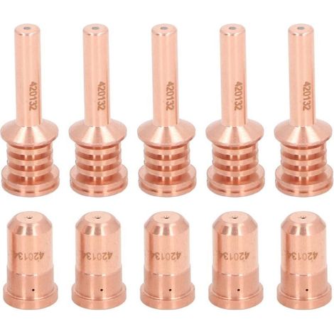 Kit de Consommables pour Découpeur Plasma, Buse de Découpeur Plasma, 5 Électrodes 420132 et 5 Buses 420134, Ensemble de Coupe en Laiton, pour PMX 30AIR (1/4)