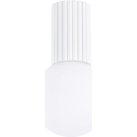 Spot plafond moderne blanc, globe verre G9 8W IP44 (1/5)