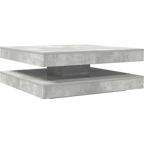 Maison Exclusive - Table basse rotative à 360 degrés gris béton 90x90x34,5 cm