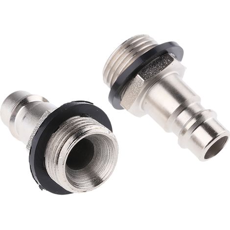 Raccord rapide pneumatique RS PRO, Filetage vers Mâle G 3/8 Mâle 3/8pouces en Laiton, Acier ( Prix pour Paquet de 5 )