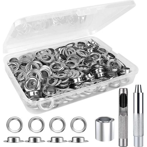Ösenwerkzeug-Set (12 mm) – 120 Metallösen – Ösenwerkzeug für Heimwerkerarbeiten an Vorhängen, Planen, Segeltuch und Zelten (1/5)