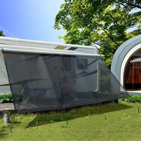 Pare-Soleil pour Camping-Car Auvent Capri Sun Blocker Paroi Avant 2,46 m x 2,85 m Pare-Soleil Universel pour Auvent de Caravane avec Kits Complets (1/5)