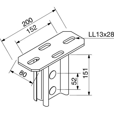 niedax Kopfplatte H-Stiel I80 16A4-A