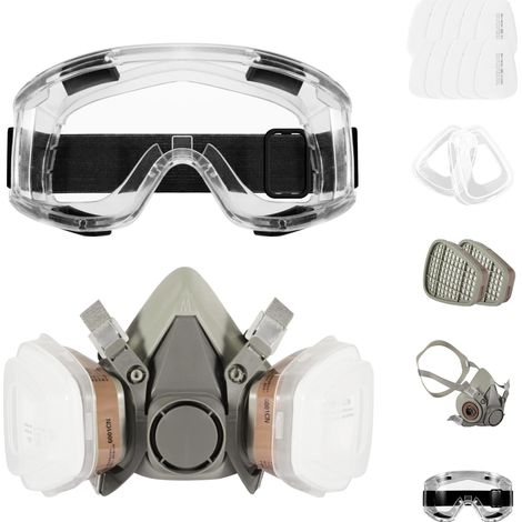 Masque antipoussière pour la peinture au pistolet (avec filtre en coton) masque respiratoire à filtre remplaçable empêche efficacement l'inhalation de gaz irritants et de poussières. (1/4)