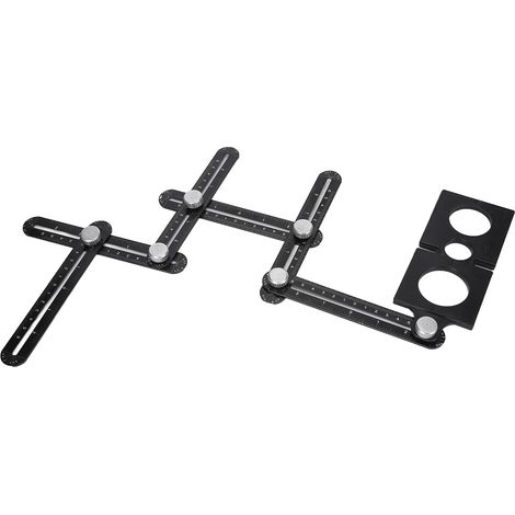 Règle pliante 6 volets en aluminium, gabarit de perçage multifonction, guide de mesure pour menuiserie (1/5)