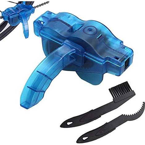 Nettoyeur de chaîne de vélo, brosse de nettoyage pratique pour pièces de vélo, outil de nettoyage, kit sans eau (3 pièces) (1/5)