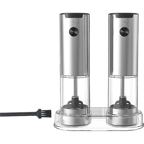 Elektrisches Salz- und Pfeffermühlen-Set mit Sockel, automatische Pfefferkornmahlung