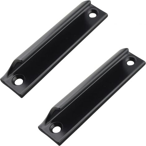 Poignées de porte coulissante en aluminium noir, design moderne pour placard, lot de 2 (1/5)