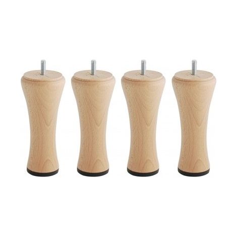 BELLECOUR LITERIE Pied de lit diabolo en bois verni Hauteur 20 cm (vendu à l'unité)