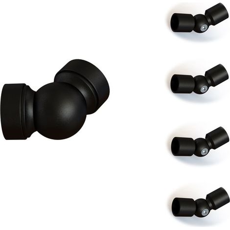 Lot Coudes Articulés pour Garde Corps avec 4 lisses - Finition NOIR MÂT (1/3)
