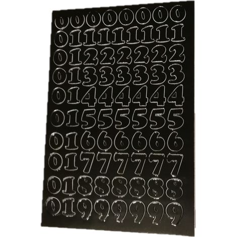 Chiffres autocollants noirs de 1 cm