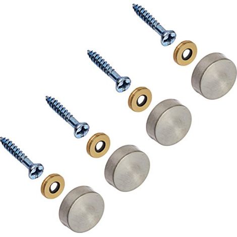 sourcing map 4 Pcs 16mm inoxidable acier casquettes decorative ongles de miroir