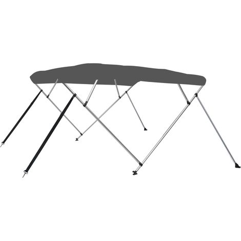 Auvent bimini à 4 arceaux pour Bateau - Bâche pour Bateau Anthracite 243x196x137 cm BV486566 - BonneVie (1/5)
