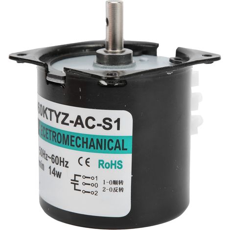 Moteur synchrone AC 14W aimant permanent, faible vitesse, double sens, couple élevé, axe central XD60KTYZ 110 tr/min 220V (1/5)