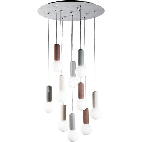 Suspension design en ciment et verre satiné Rock Mix 10 (1/2)