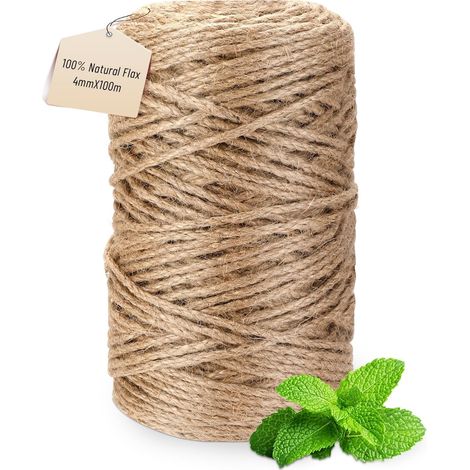 Juteschnur – 100 m – 4 mm – Natur – Stark – Garten und Basteln (1/5)