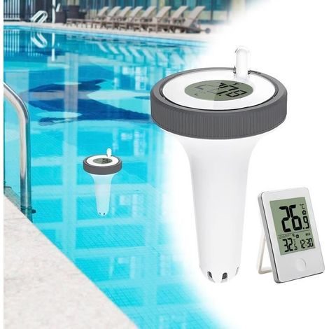 Kabelloses, schwimmendes Thermometer für den Innen- und Außenbereich, Schwimmbad-Thermometer mit Anzeige, digitales Schwimmbadthermometer (1/4)