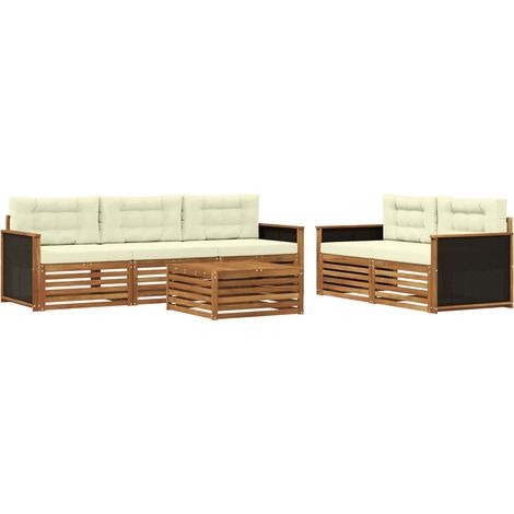 Outdoor Sofa Set 6 pcs Natural and Cream vidaXL (1/5)