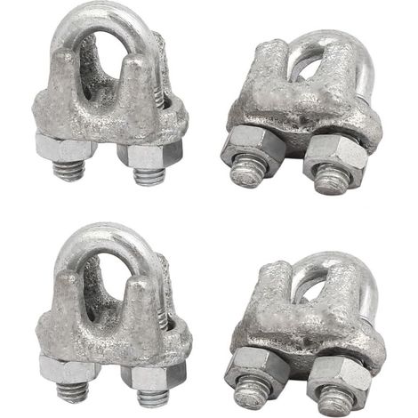 9mm Innenbreite Metall U-förmige Sattelklemmen Kabel Drahtseil Clips Silver Ton 4 pièces (1/3)