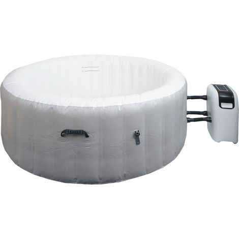 Whirlpool HHG-365, 4 Personen, In-/Outdoor heizbar aufblasbar Pumpe PVC laminiert, rund Ø 180cm grau-weiß