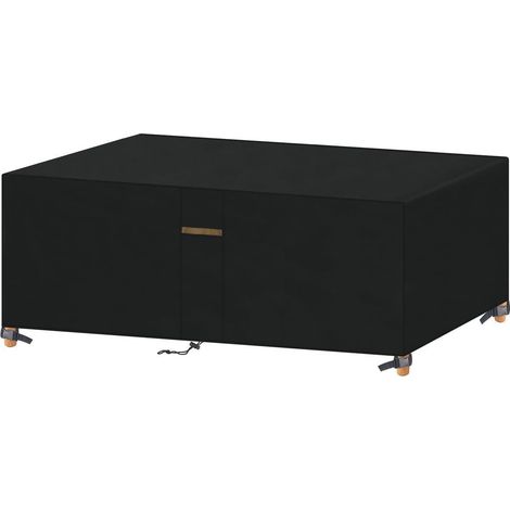 Abdeckhaube für Gartenmöbel 185x90x71cm rechteckig, wasserdicht, 420D Oxford, mit Lüftungsschlitzen (1/5)