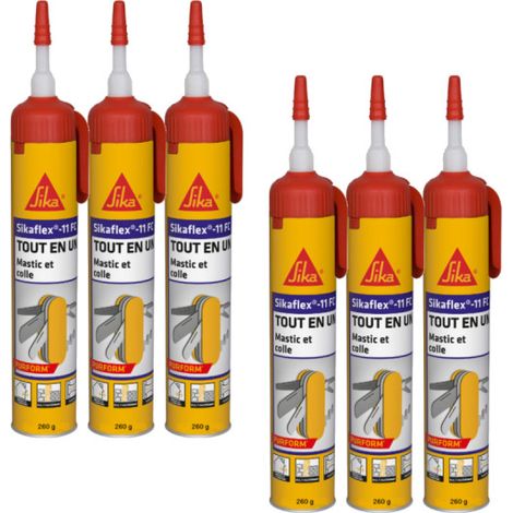 6er-Set Mehrzweck-Klebedichtmasse SIKA Sikaflex 11 FC Purform - ohne Pistole - Weiss - 260 g