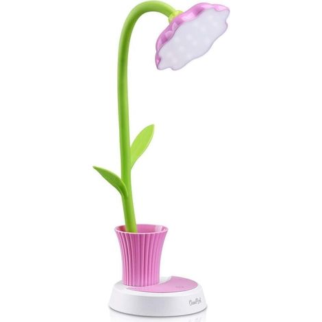 LED Lampe de Table, 3W Lampe de Chevet, de Lecture pour Enfants, Luminosité Ajustable Tactile, USB Rechargeable 1200mAh, Ventouses pour Smartphone. rose (1/5)