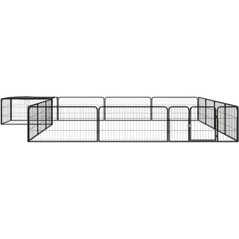 Maison Exclusive - Box Cani 16 Pannelli Nero 100x50 cm Acciaio Verniciato Polvere