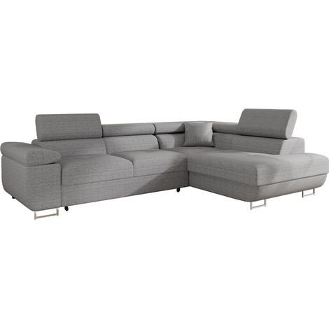 Sofá rinconero Comfivo Eliferu 100, Lux 05, Función de descanso, Almacenaje, 274x203x70cm, 0
